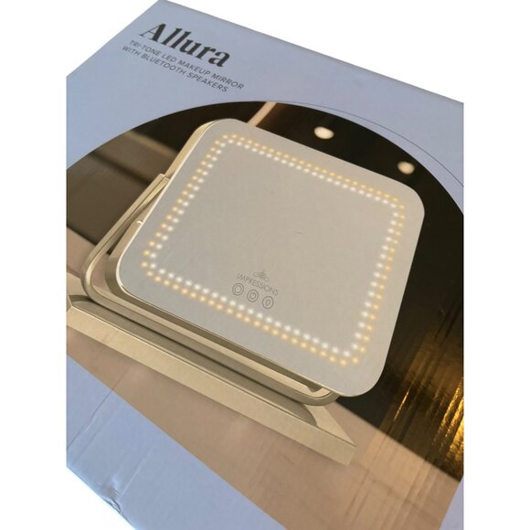 Allura Tri-Tone LED Makeup Mirror With Bluetooth Speakers & Adjustable Tilt - Picture 3 of 12